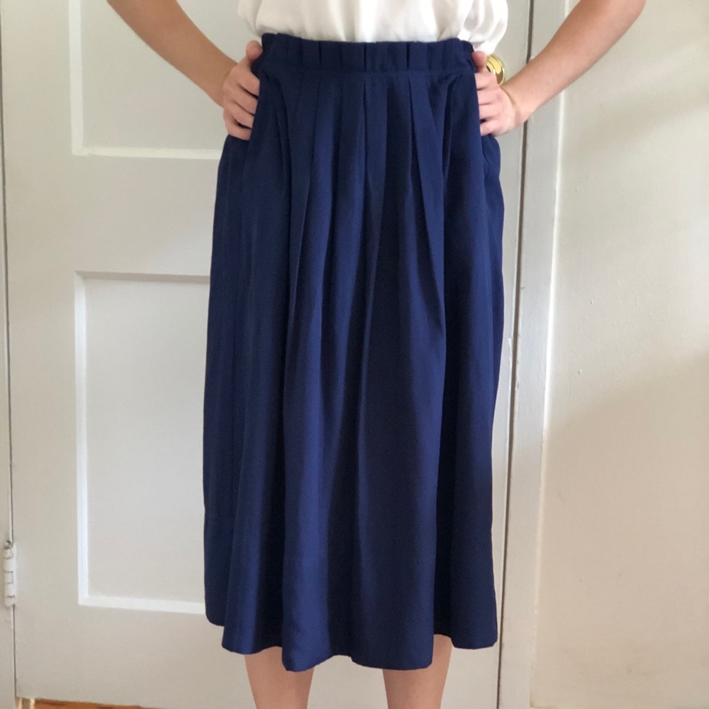 J. crew Pull-on pleated midi skirt